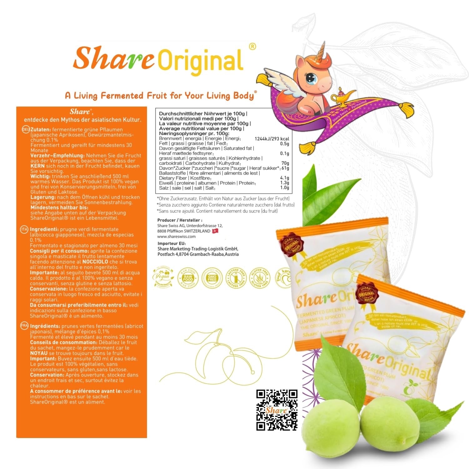 Share Original 7-pc Starter Box Fermented Japanese Apricot Plum 30+ Month Fermented Vegan Individually Wrapped Whole fruit with pit